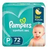Fralda Pampers Confort Sec P c/72 Unidades - 1