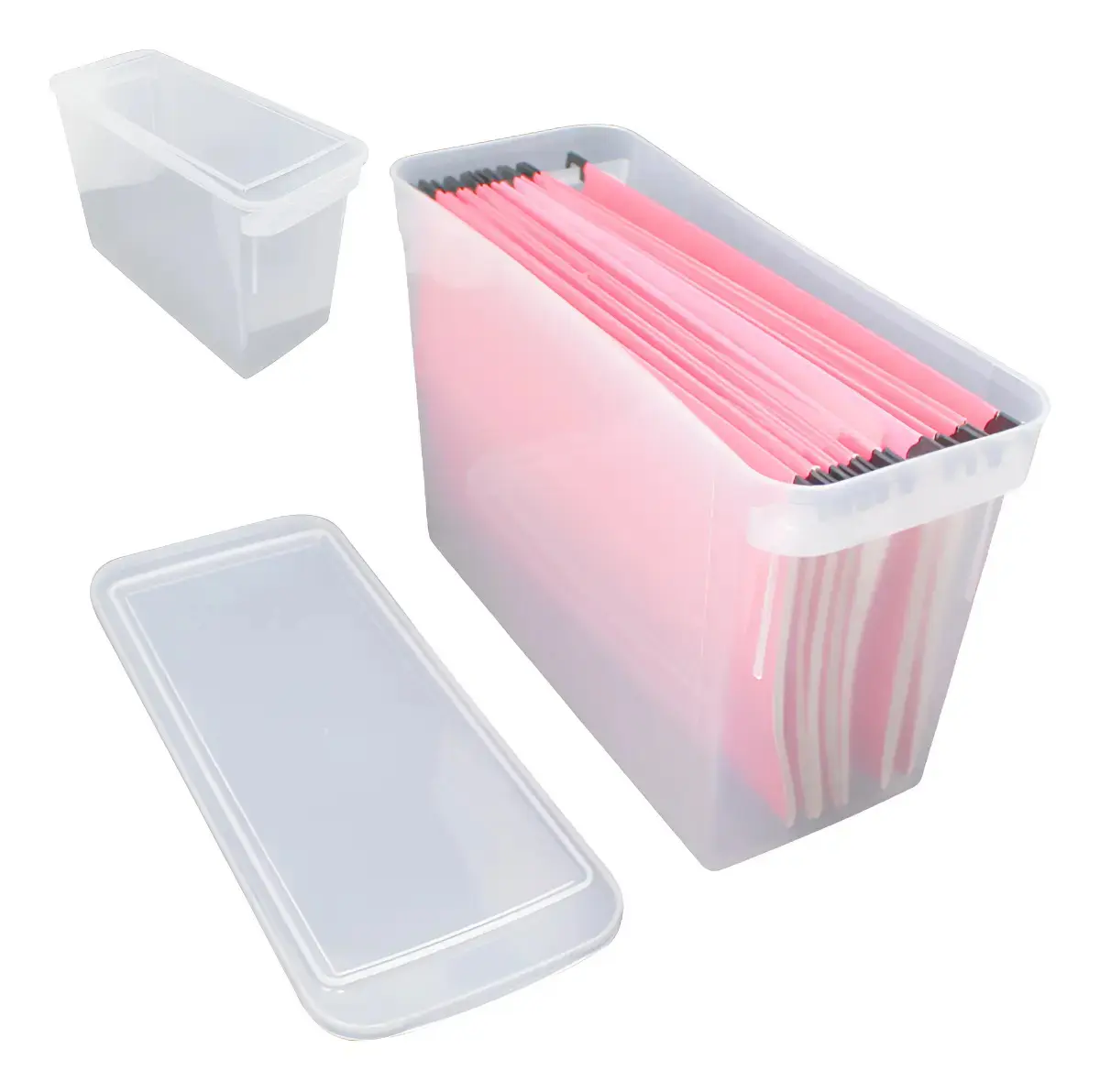 Caixa de Arquivo Maxcril com Tampa para Pastas Suspensas, Plástico Branco - 1