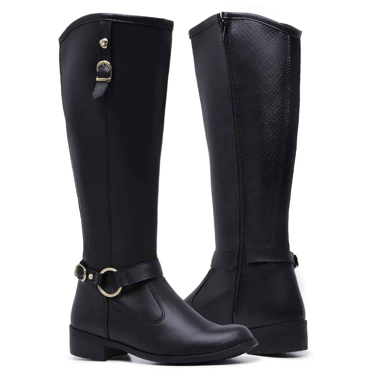 Bota Feminina Cano Longo Montaria Aurora com Zíper e Fivela