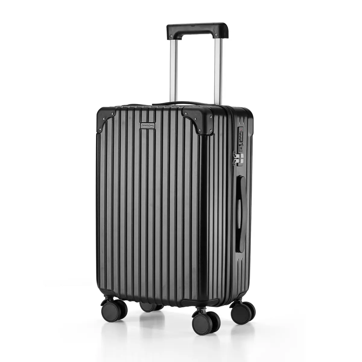Romantic Crown Mala de Bordo 10kg Padrão ANAC de Viagem com Senha (Preto) | Rígida em ABS 4 Rodas Duplas 360° Leve e Resistente