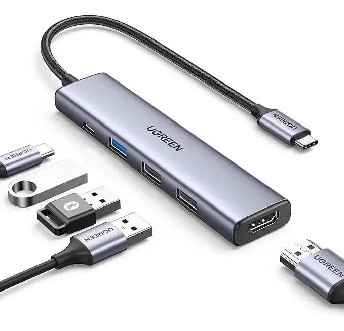 Hub 5 Em 1 Ugreen Usb-c Para 3* Usb + Hdmi 4k + Tipo-c 100w - 1