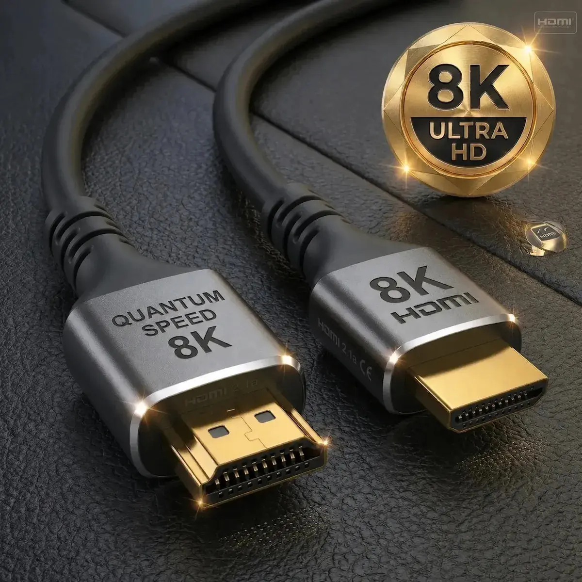 Cabo Hdmi 2.1 8k Gold Ultra Hd Compatível Com Ps5 Xbox Series X/s 3 Metros Ezsias Armarinhos