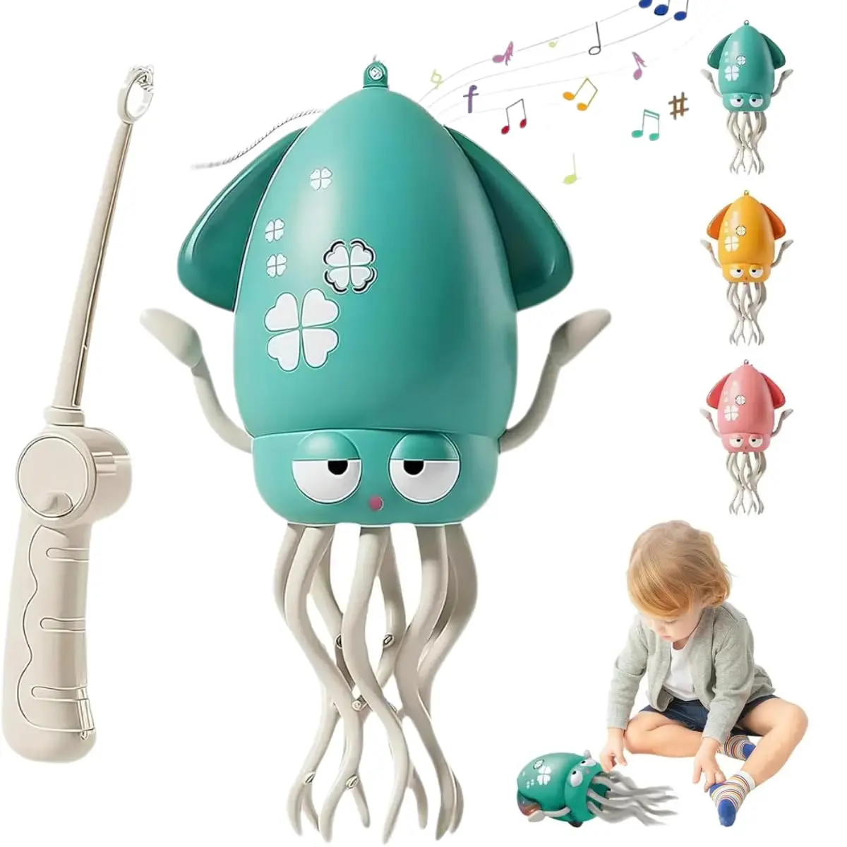 Brinquedo Interativo Lula Polvo Elétrico Dançante com Luzes, Música e Cabo USB – Divertido e Educativo para Crianças (Verde) - 1