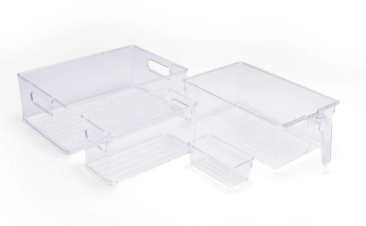 Plasútil Kit 4 Organizadores de Geladeira Multiuso de Plástico