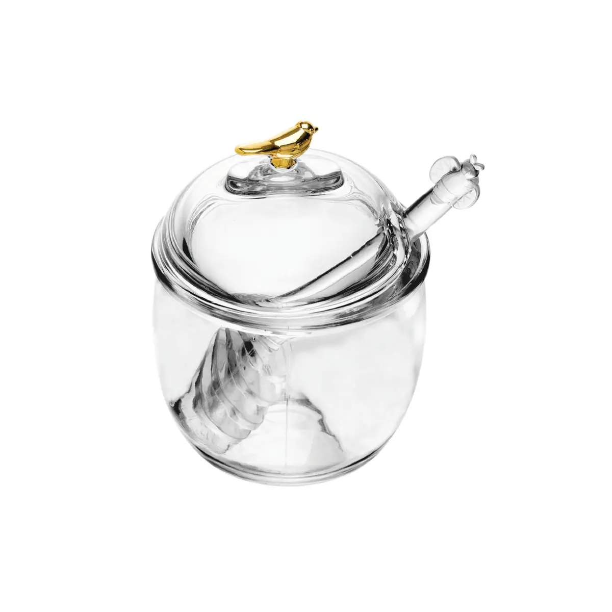 WOLFF - Meleira com Pegador e Tampa Golden Bird 150ml Cristal Ecológico