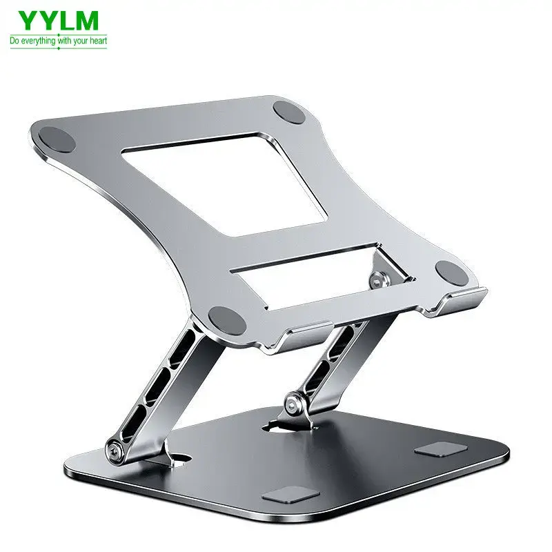Suporte Ajustável para Telefone e Tablet em Liga de Alumínio, Suporte Portátil e Dobrável para Laptop e Tablet de até 17", Suporte com Resfriamento - 1