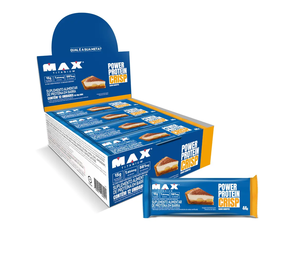 Max Titanium Power Protein Crisp, sabor Banoffee 12x44g