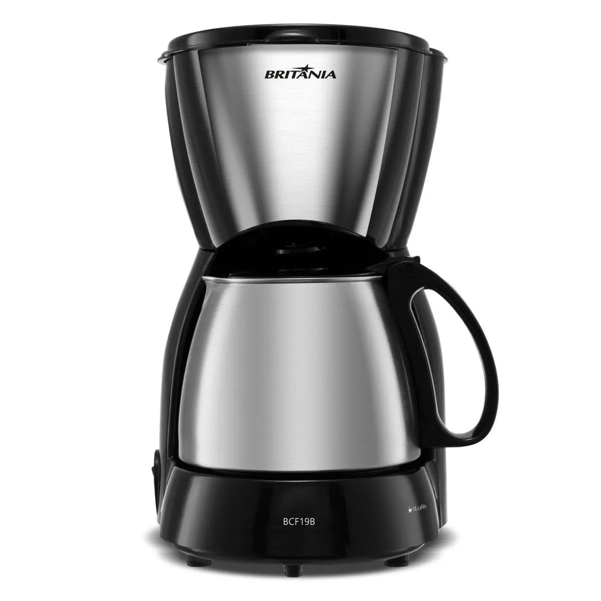 Philco Cafeteira Britânia 18 Cafézinhos Jarra de Inox BCF19B 550W Preto 220V