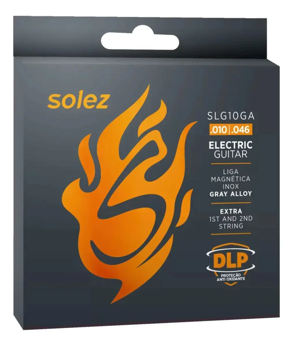 Encordoamento Guitarra Solez 010 Dlp Gray Alloy Slg10ga Jogo Cordas Profissional Resistente Anti-Oxidação - 1