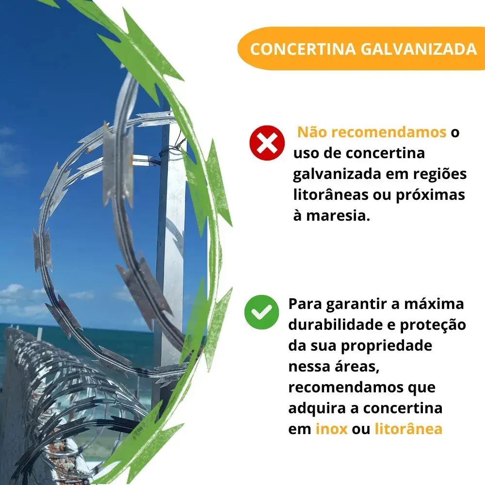 Concertina Dupla Clipada 30 Cm Para 05 Metros + Kit - Cod 2 thumbnail 4