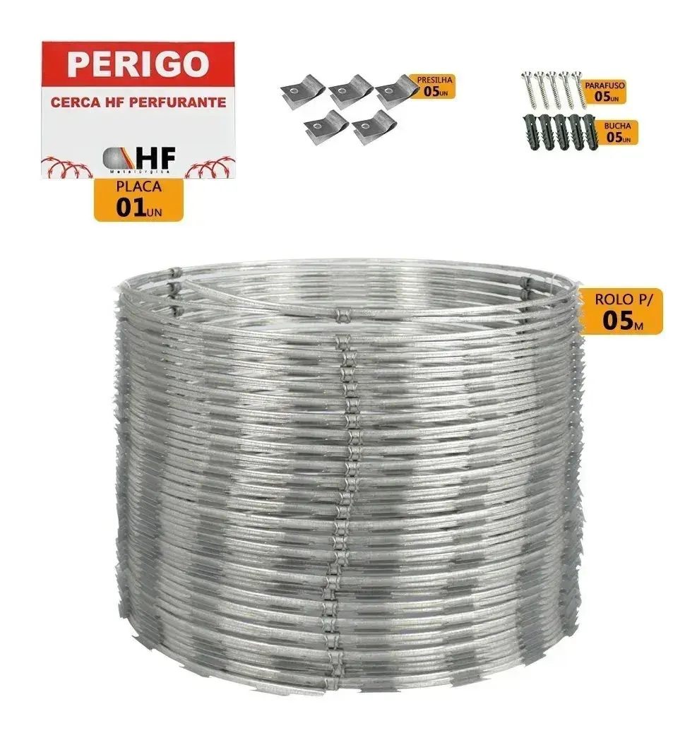 Concertina Dupla Clipada 30 Cm Para 05 Metros + Kit - Cod 2 thumbnail 7