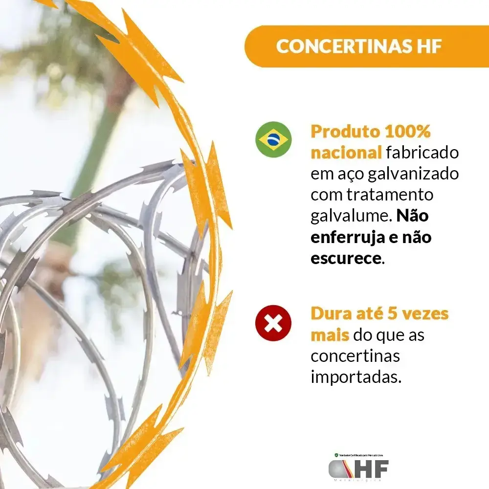 Concertina Dupla Clipada 30 Cm Para 05 Metros + Kit - Cod 2 thumbnail 10