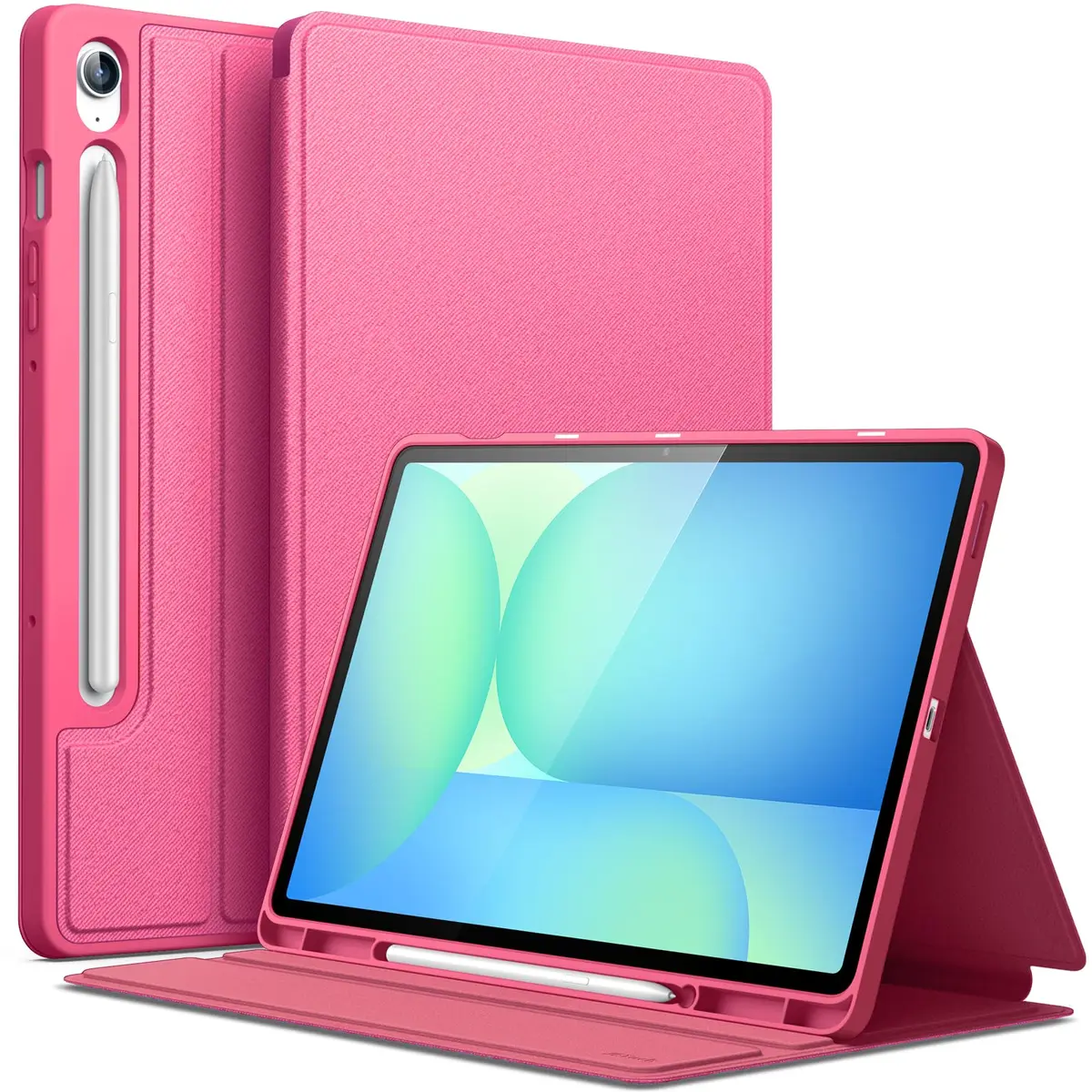 JETech Capa Protetora para Galaxy Tab S10 Lite/S10 FE/S9 FE 10,9", Rosa | Suporte Multiângulo, Porta-S Pen, Case Fina, Ativação/Repouso Automático