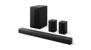 Home Theater Soundbar LG 440W RMS, 5.1 Canais, Bluetooth 5.3, Dolby Digital, Alto-Falantes Traseiros, AI Sound Pro, Wow Interface, Sem fios, Conexões