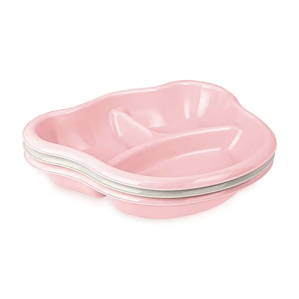 Adoleta Bebê Kit 03 pratos Infantis Rosa Claro