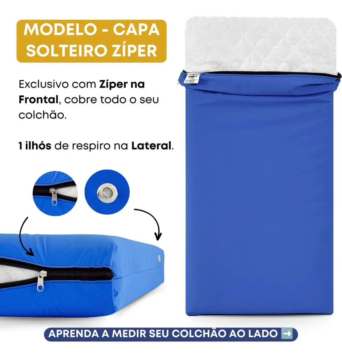 Capa De Colchão Impermeável Hospitalar Antialérgico Solteiro thumbnail 2