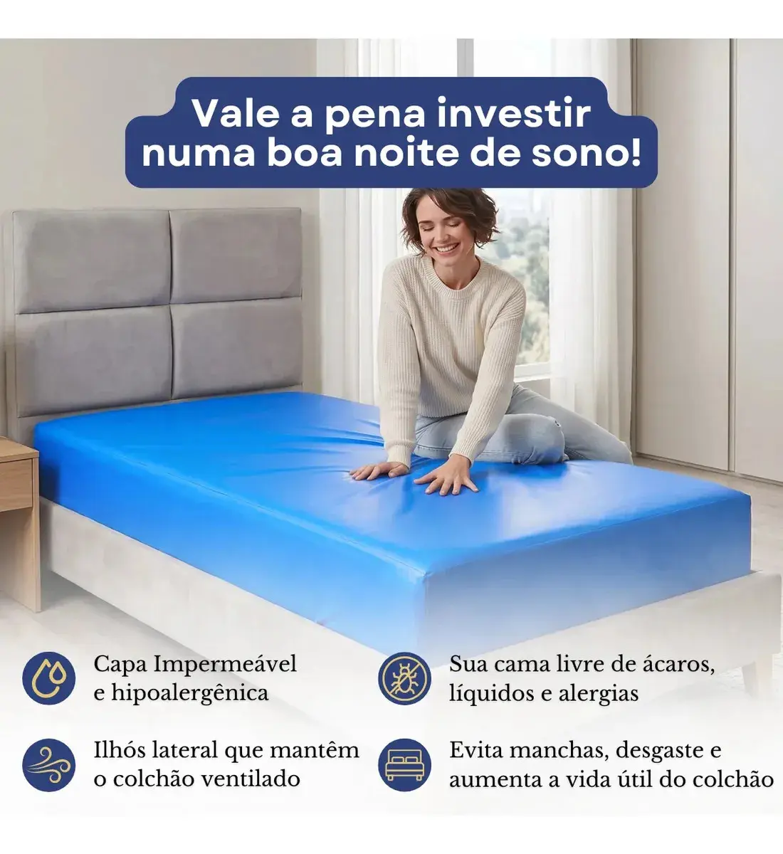 Capa De Colchão Impermeável Hospitalar Antialérgico Solteiro thumbnail 9