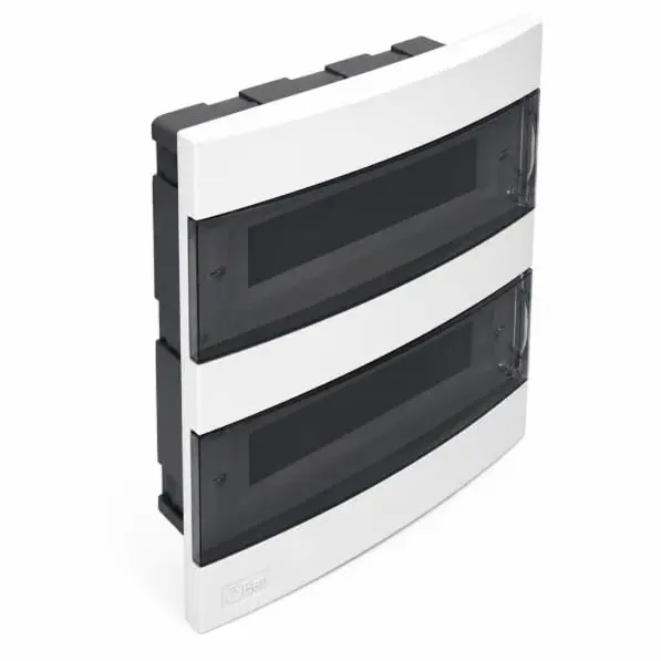 Quadro de Distribuição 24 Disjuntores DIN Embutir| CD 24 Bet Plásticos (Branco com porta Fumê)