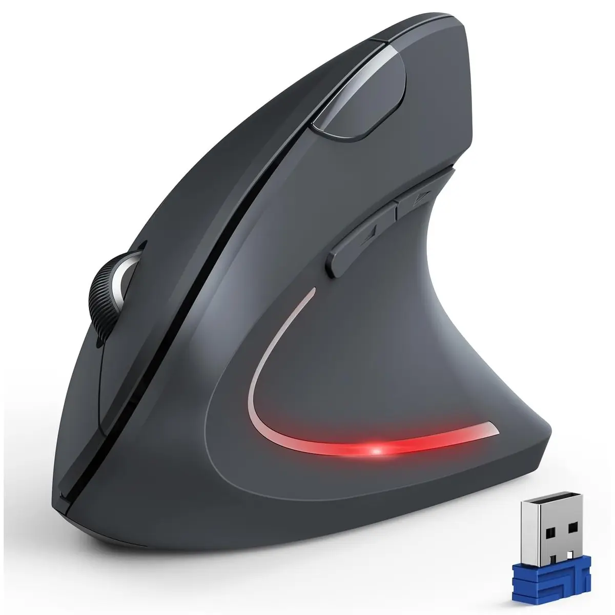 Altomex Mouse Vertical Ergonômico Sem Fio, RGB, Recarregável, Cliques Silenciosos, DPI Ajustável, Bluetooth 5.0, USB 2.4G, Compatível com Windows e Mac - 1