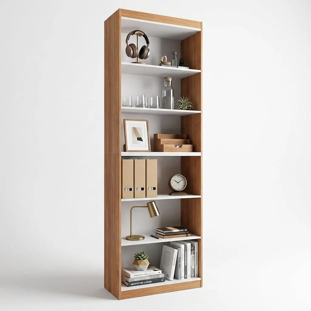 Estante Organizador Livreiro Gold 2 Módulos Nature/Branco | Prateleira, Para Sala Quarto Escritório - 1