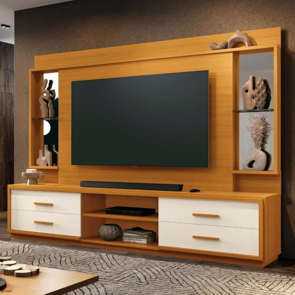 Estante Home para TV até 75” 4 Gavetas EDN Móveis Leni