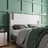 Cabeceira para Cama Box Casal e Queen Bartira Diplomata com Revestimento em Finish Foil - Branco/Avelã - 1
