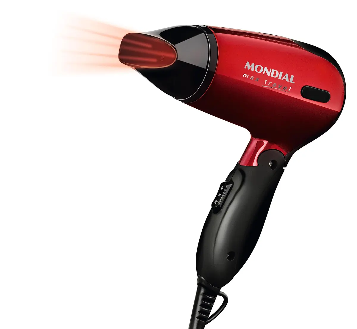 MONDIAL Secador, Max Travel, Bivolt, Preto/Vermelho, 1200W - SC-10 | Bivolt, 1200W