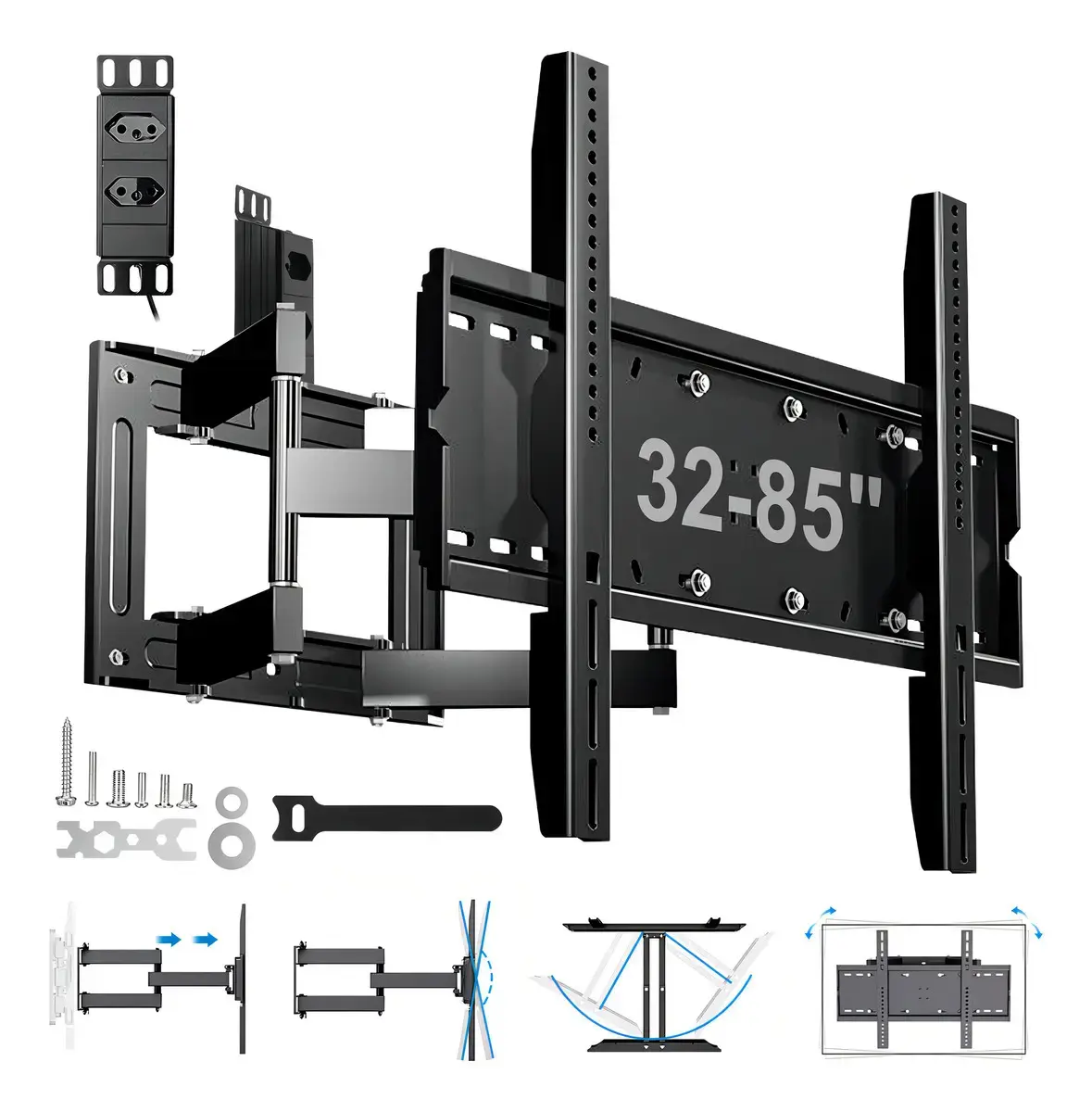 Suporte Para Tv articulado Lcd Led 32 40 42 50 55 65 70 85 Artflex AT673 Preto