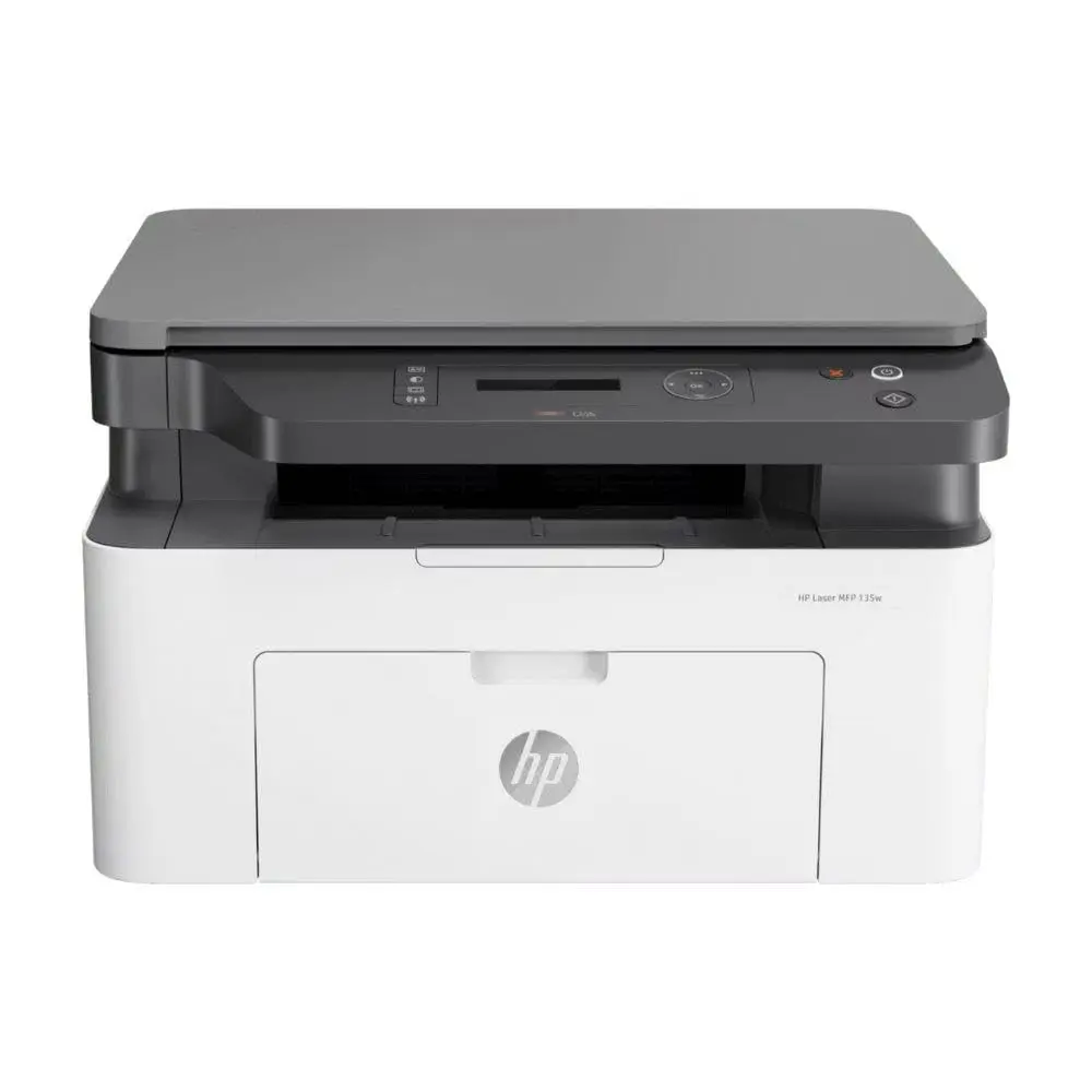 Impressora Multifuncional HP Laser MFP 135w 220v. Tecnologia de Impressão Laser Wi-Fi. Funções: Imprimir, Copiar, Digitalizar. Cor ‎Branca/Preta (4ZB83A#AC8)
