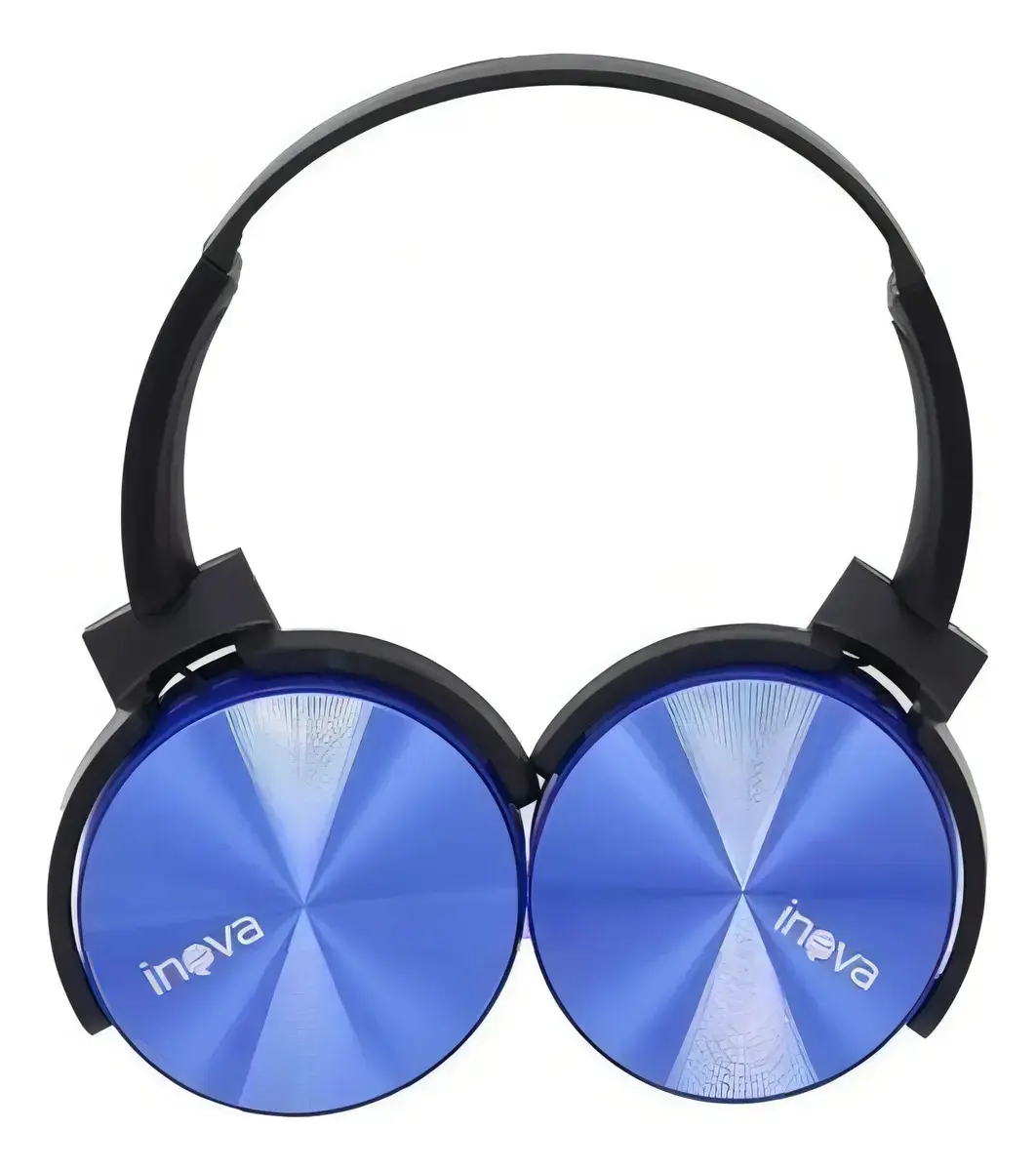Fone Headphone Sem Fio Bluetooth Fone Ouvido Estéreo Inova Cor Azul - 1
