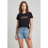 Camiseta Feminina Aeropostale Estampa Zebra Preta