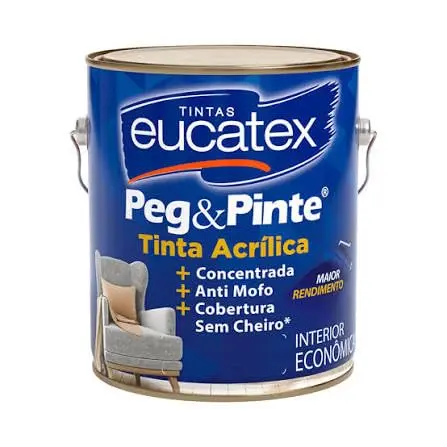 Tinta Acrílica Eucatex Peg & Pinte 3,6 Litros Fosco (Chromium)