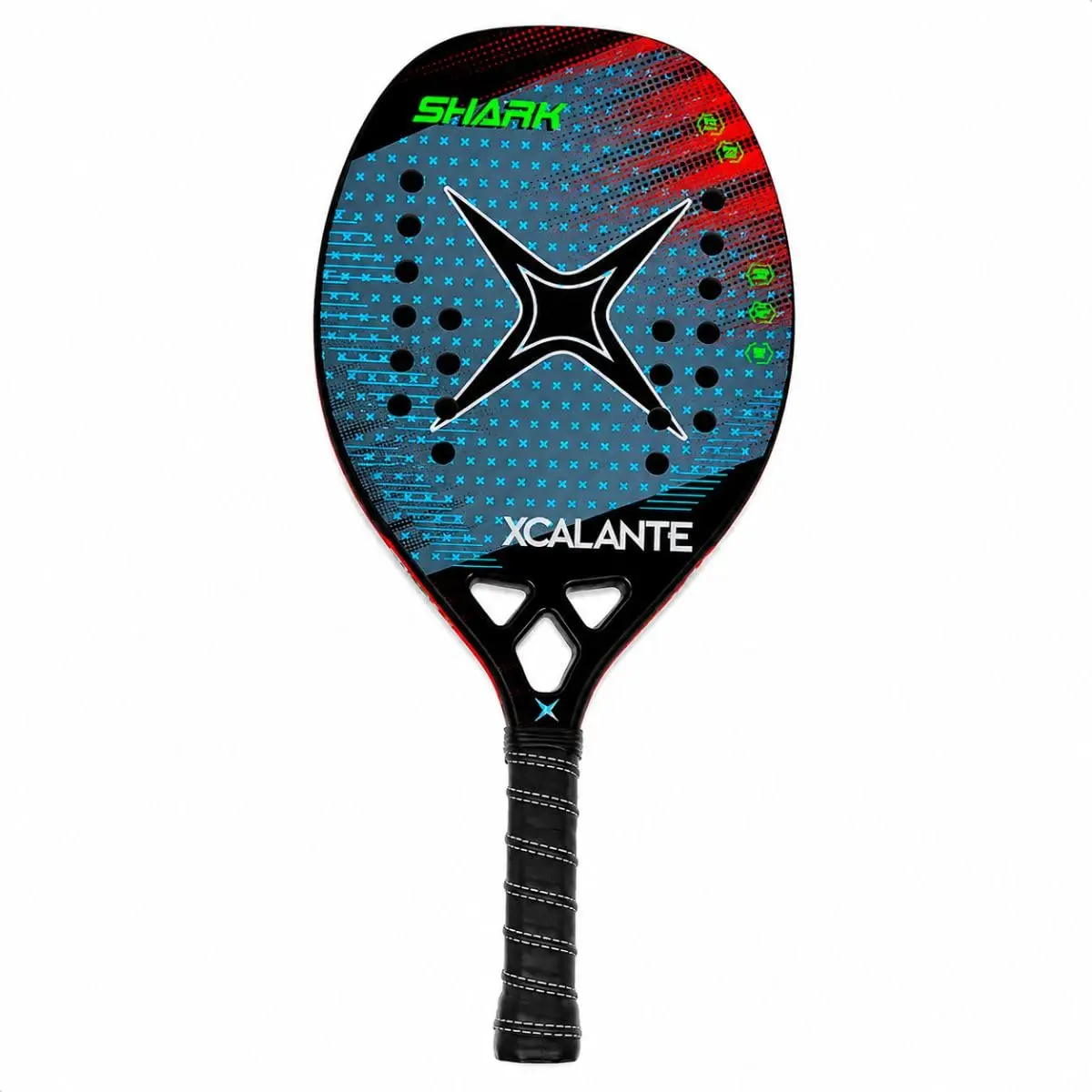 Raquete Para Beach Tennis 3K Carbono Profissional Kit Completo com Capa Protetora Overgrip e Munhequeira