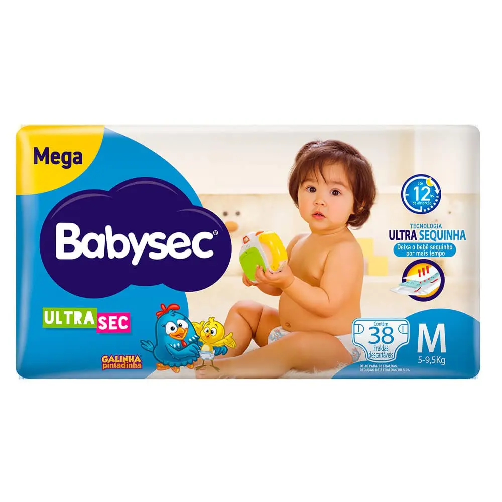 Babysec Fralda Ultrasec Galinha Pintadinha Azul M 38 Unidades