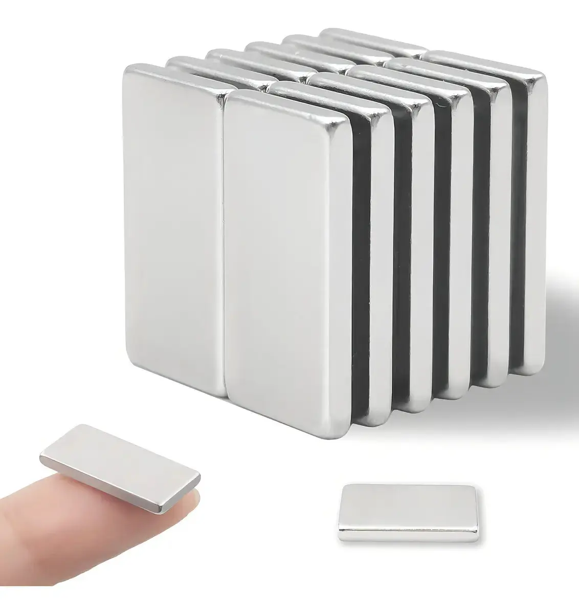 Imã Neodimio Retângulo Super Forte 20x10x2mm N35 - 10 Unidades