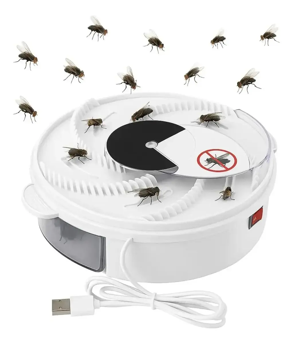 Armadilha Mata Moscas Elétrica USB Bivolt Sem Veneno Silenciosa Captura Automática