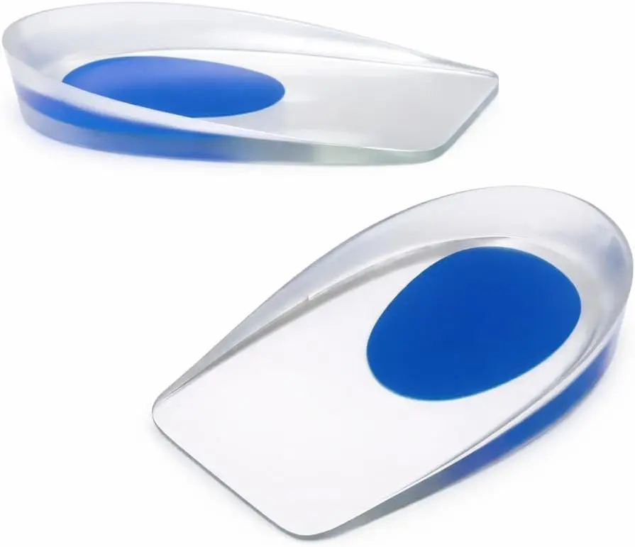 Palmilhas Gel Ortopédicas Silicone para Fascite Plantar e Esporão Absorção de Impacto Kit 2 Unidades