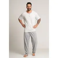 Pijama Bella Fiore Modas Masculino Calça e Manga Curta Cinza - 1