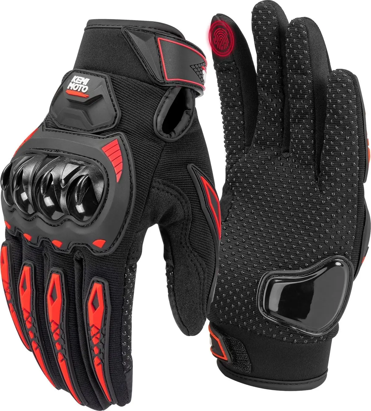 KEMIMOTO Luvas de motocicleta para homens/mulheres, luvas de motocicleta com tela sensível ao toque, antiderrapante, para motocicleta, equitação, corrida, ciclismo, motocicleta, ATV, UTV, motocross
