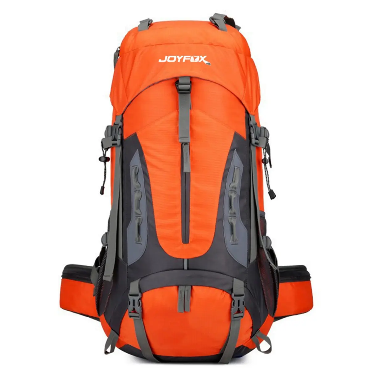 JOYFOX Mochila de Camping 65+5L/45+5L Impermeável Unissex para Viagem, Trilhas e Acampamentos – Cor Laranja