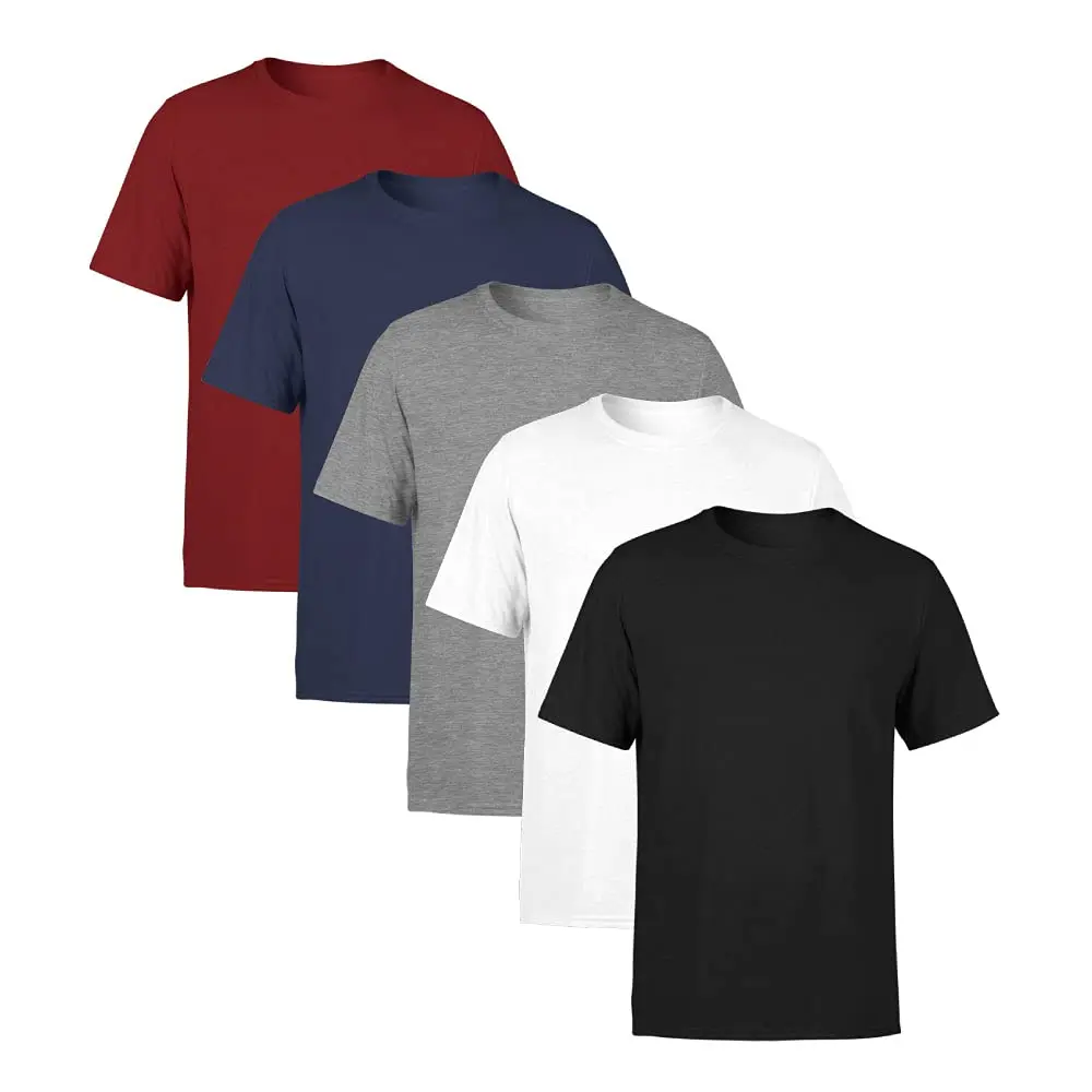 Kit 5 Camisetas Masculina Lisa Premium 100% Algodão