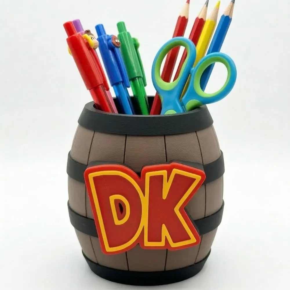 Organizador de Mesa Gamer Geek Compatível Nintendo - Porta Lápis e Objetos Mario e Donkey Kong - Escolha seu Modelo ou Kit (1, Barril Donkey Kong) - 1