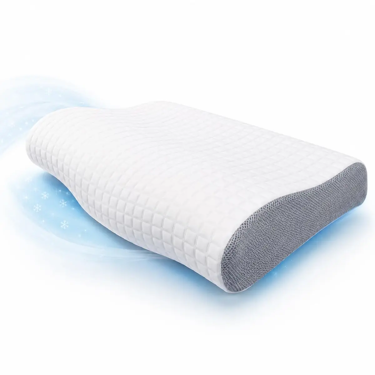 Travesseiro Ortopédico Cervical ICE Viscoelástico Premium, Suporte Ergonômico, Super Refrescante, Antialérgico, 50x70cm