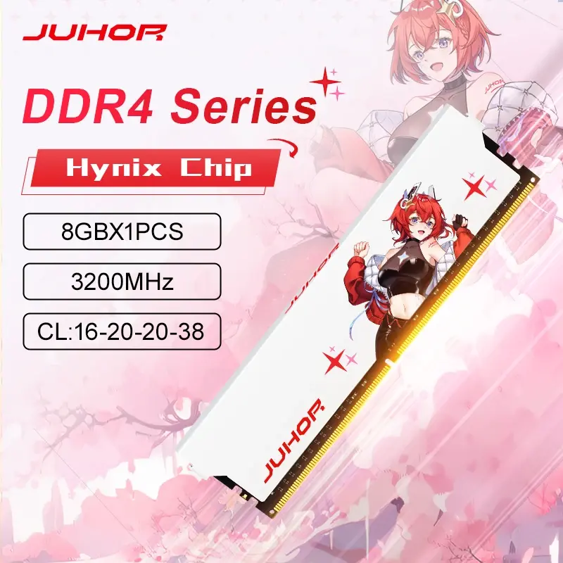 Memória RAM JUHOR DDR4 8GB 3200MHz CL16 de Alto Desempenho para Desktop