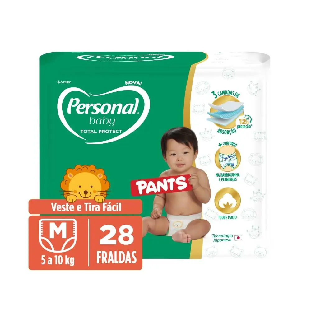 Personal Fralda Baby Total Protect Pants M, 28 Unidades