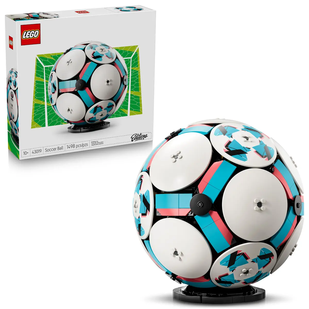 LEGO Editions Sports Bola de Futebol 43019 | Brinquedo de Montar, Anos 10+, Meninos e Meninas, Decoração de Futebol Colecionável, 1498 Peças - 1