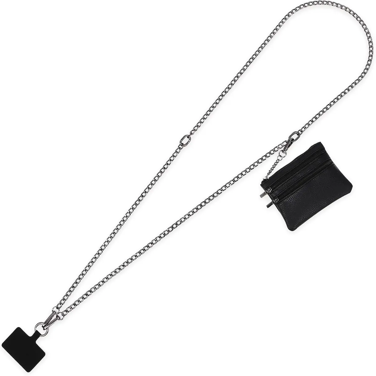 Corrente para Celular com Carteira de Zíper – Corrente Metálica Premium Compatível com Todos os Smartphones – Estilo, Liberdade e Segurança em Movimento