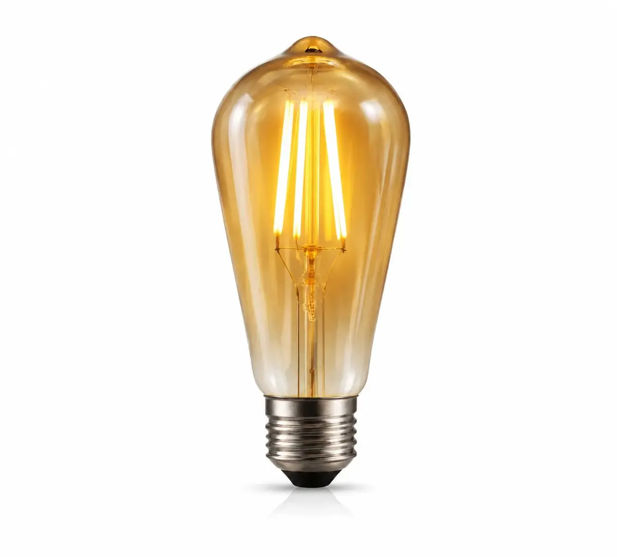Lâmpada LED Filamento Vintage Pera ST64 4W E27 Luz Âmbar 2400K | Bivolt, Decoração Retrô
