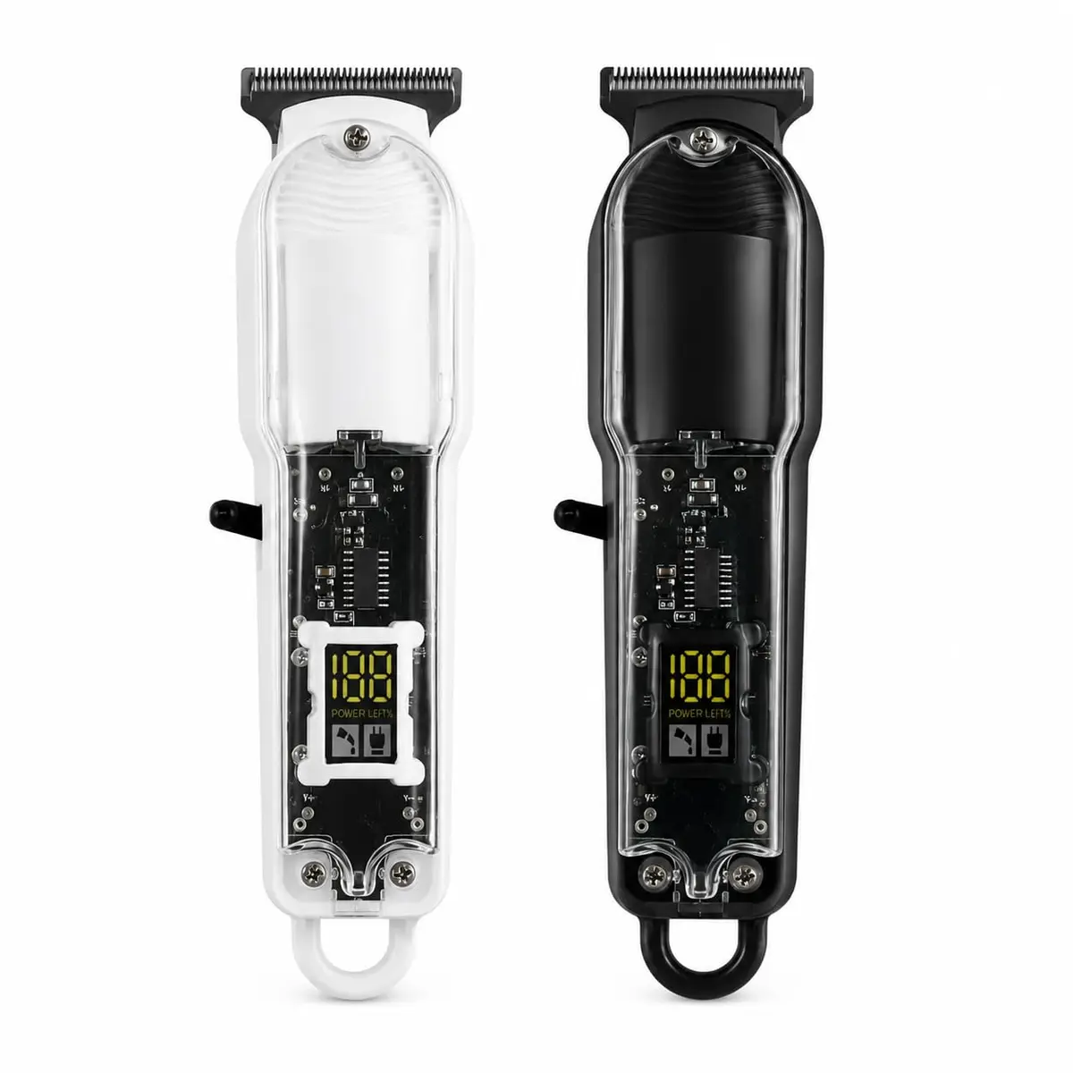 Máquina de Cortar Cabelo Profissional sem Fio LCD USB com Pentes Bivolt LED - 1