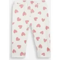 calça jogger infantil de plush coração off white
